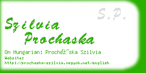 szilvia prochaska business card